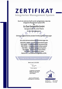 Entegre yönetim sistemi (IMS) belgesi — altı standardı kapsıyor