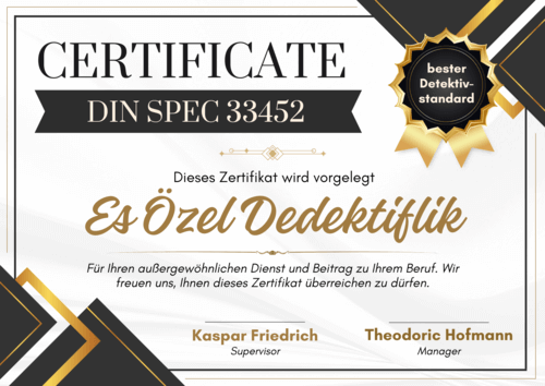 Sertifika-Özel Dedektif
